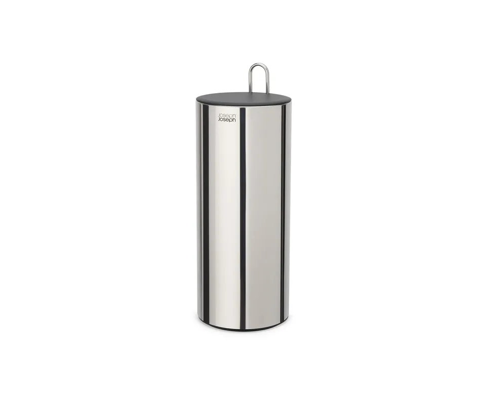 joseph-joseph-easystore-luxe-porta-carta-igienica-da-terra-con-coperchio-in-acci image 1
