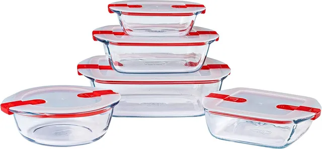 pyrex-cook-heat-set-di-5-contenitori-e-piatti-in-vetro-borosilicato-con-coperchi image 1