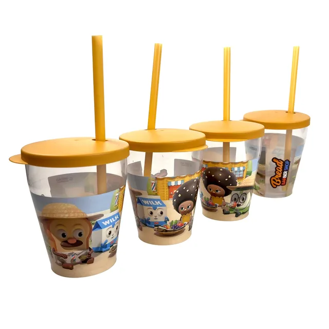 snips-set-4-bicchieri-con-tappo-e-cannuccia-385-ml-decoro-barbiere-pasticcere-pl image 1