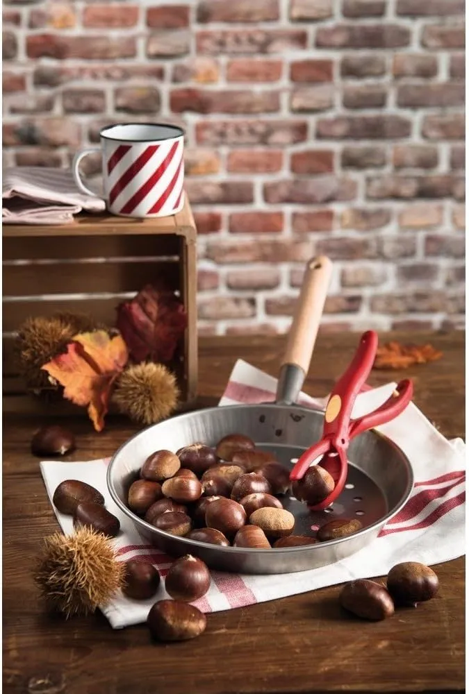 snips-kit-padella-per-castagne-27-cm-in-ferro-con-manico-in-legno-e-tagliacastag image 1