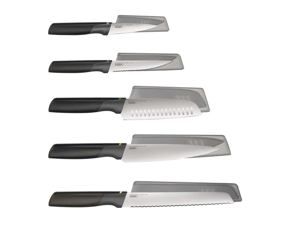 joseph-joseph-duo-set-coltelli-cucina-professionali-5-pezzi-lame-9-20-cm-in-acci image 1