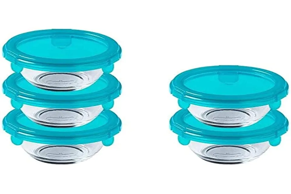 pyrex-my-first-pyrex-set-5-contenitori-rotondi-in-vetro-borosilicato-con-coperch image 1