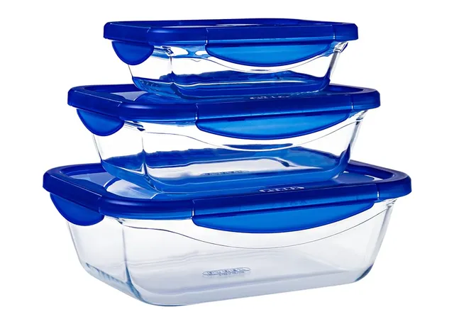 pyrex-cook-go-set-3-contenitori-rettangolari-in-vetro-borosilicato-con-coperchio image 1