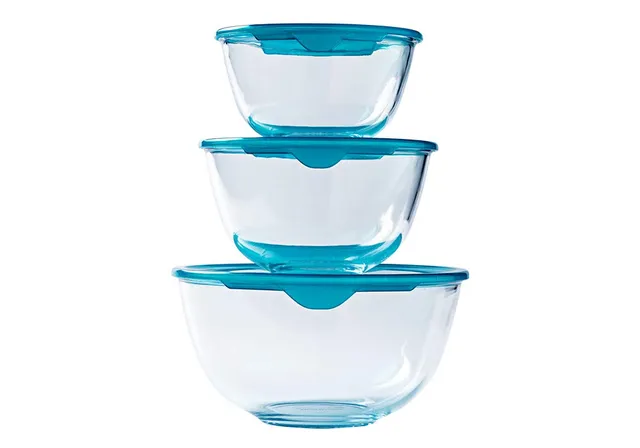 pyrex-prep-store-set-3-ciotole-in-vetro-borosilicato-con-coperchio-ermetico-da-0 image 1