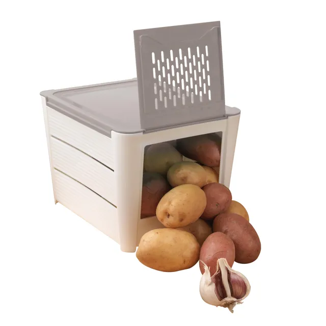 snips-porta-patate-e-ortaggi-3-kg-impilabile-con-coperchio-areato-bianco-grigio- image 1