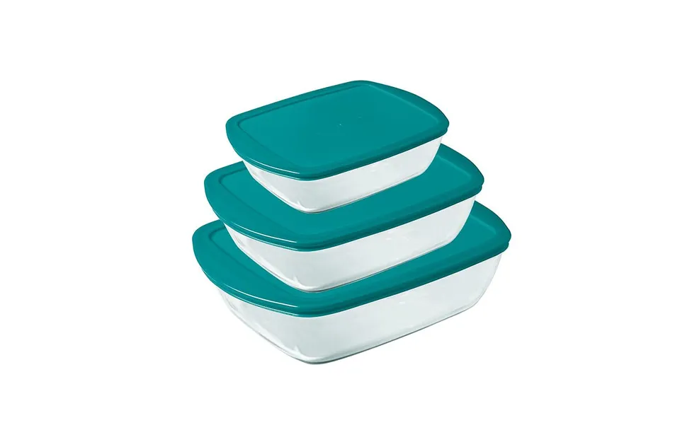 pyrex-cook-store-set-di-3-piatti-rettangolari-in-vetro-borosilicato-con-coperchi image 1