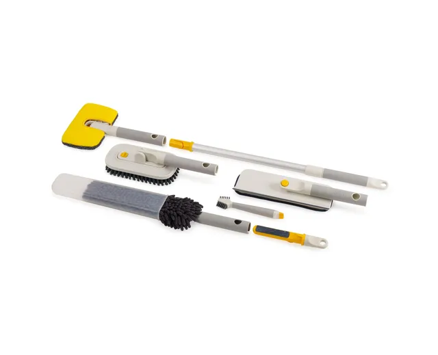 joseph-joseph-cleantech-set-di-5-spazzole-per-pulizia-profonda-con-asta-telescop image 1