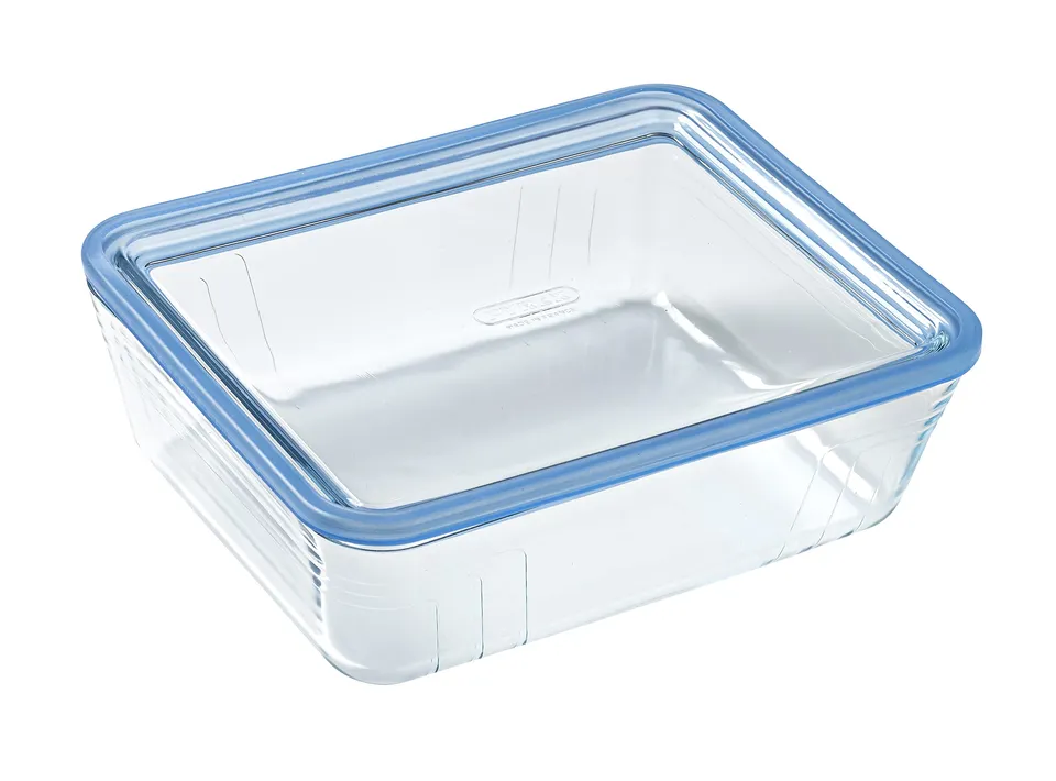 pyrex-pure-glass-5424006-contenitore-rettangolare-ermetico-in-vetro-con-coperchi image 1
