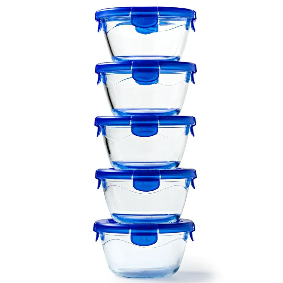 pyrex-cook-go-set-di-5-lunchbox-rotondi-in-vetro-borosilicato-0-7-l-con-coperchi image 1