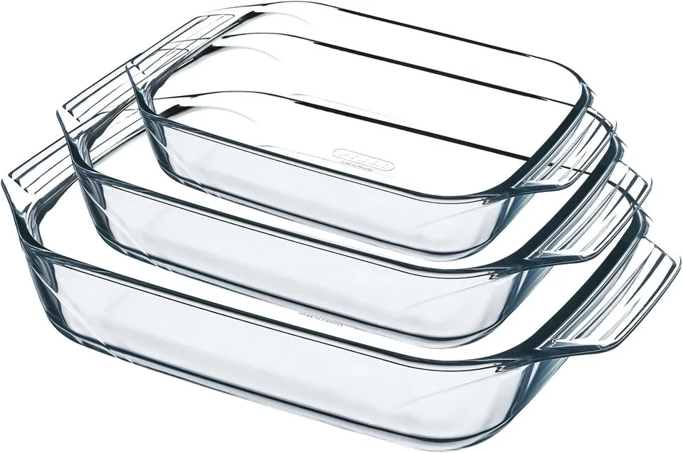 pyrex-set-3-teglie-rettangolari-in-vetro-borosilicato-2l-3-1l-e-4l-dal-freezer-a image 1