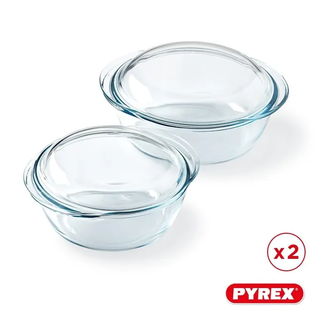 pyrex-casseruola-in-vetro-borosilicato-set-di-2-da-1-6-l-e-2-3-l-con-coperchio-p image 1