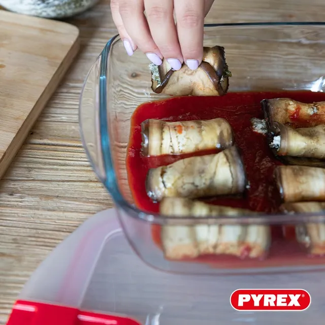 pyrex-cook-heat-confezione-5-contenitori-per-alimenti-quadrati-in-vetro-1l-con-c image 1