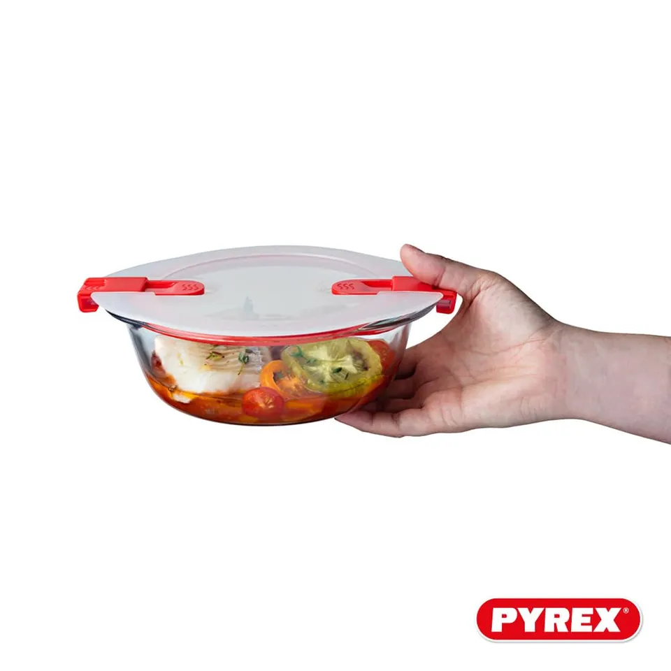 pyrex-cook-heat-set-di-5-piatti-in-vetro-borosilicato-1-l-con-coperchio-ermetico image 1