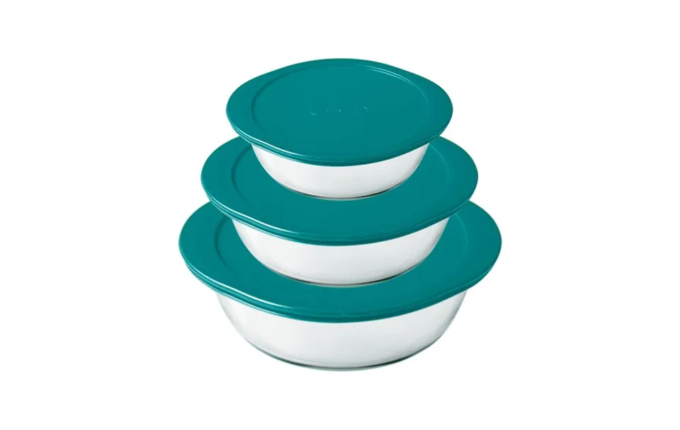 pyrex-cook-store-set-3-piatti-rotondi-in-vetro-borosilicato-con-coperchi-0-35-l- image 1