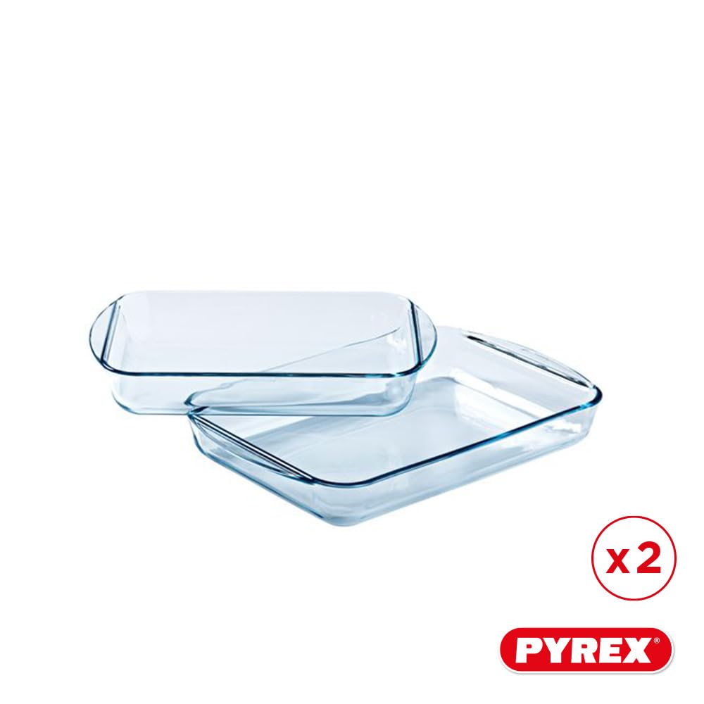 pyrex-set-di-2-pirofile-rettangolari-in-vetro-borosilicato-per-lasagne-35x23-cm- image 2
