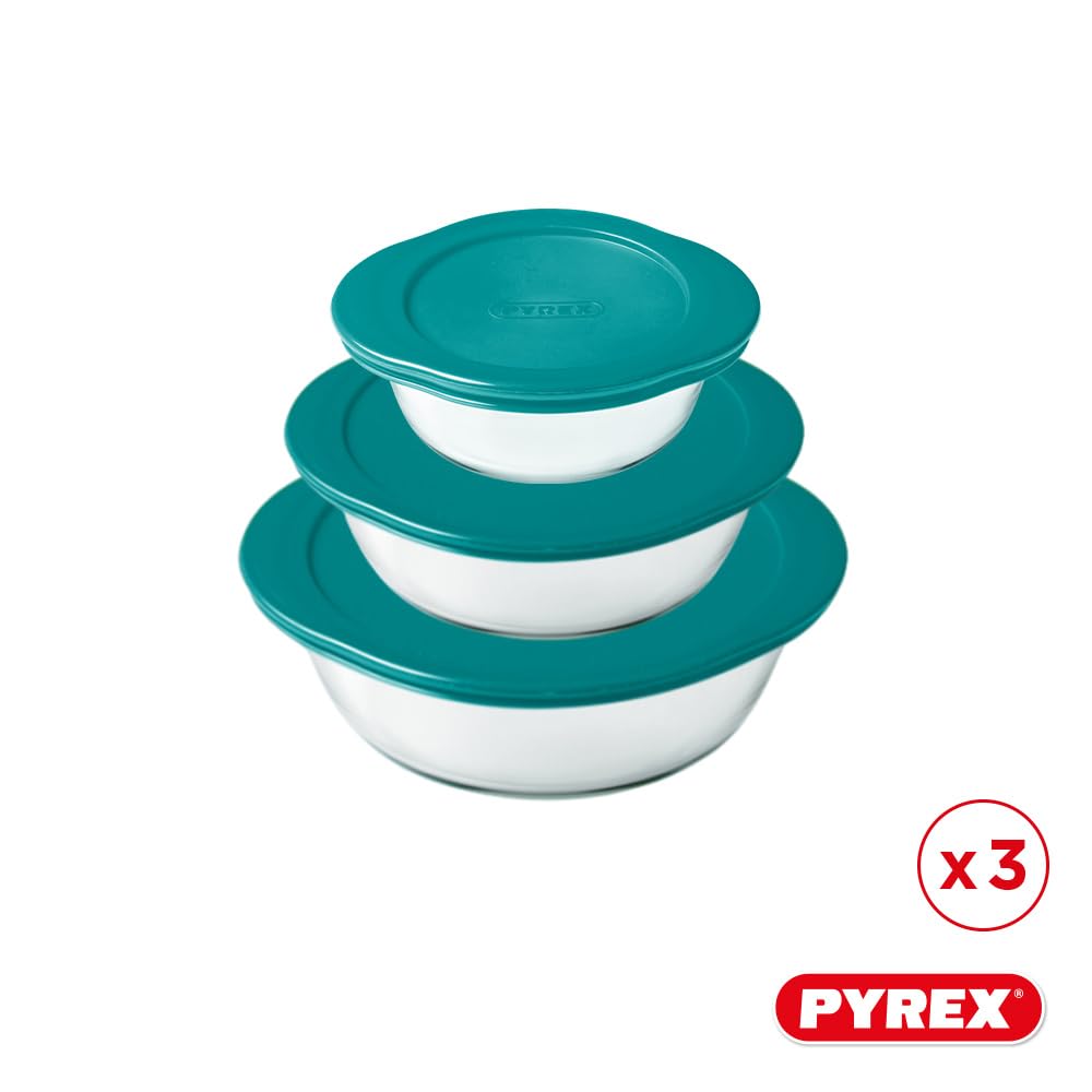 pyrex-cook-store-set-3-piatti-rotondi-in-vetro-borosilicato-con-coperchi-0-35-l- image 2