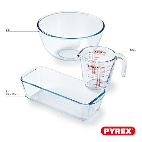 pyrex-cake-party-kit-pasticceria-3-pezzi-con-tortiera-28-cm-ciotola-2-l-e-misuri image 8