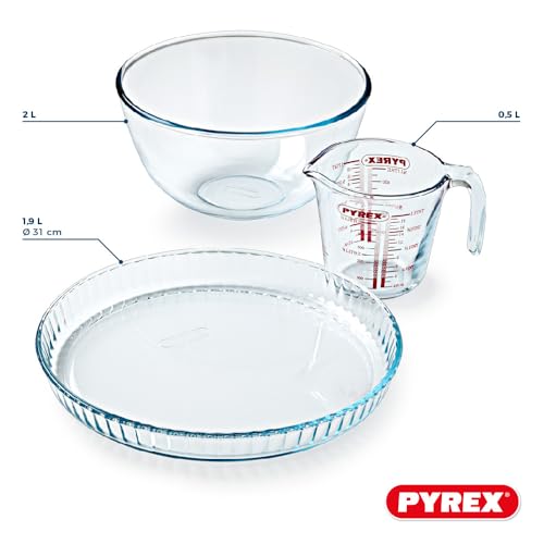 pyrex-cake-party-kit-pasticceria-3-pezzi-con-tortiera-31-cm-ciotola-2-l-e-misuri image 8