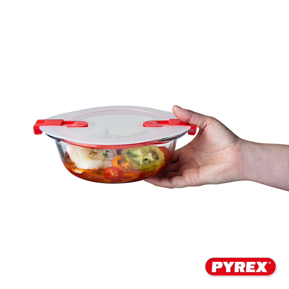 pyrex-cook-heat-set-di-5-piatti-in-vetro-borosilicato-1-l-con-coperchio-ermetico image 1