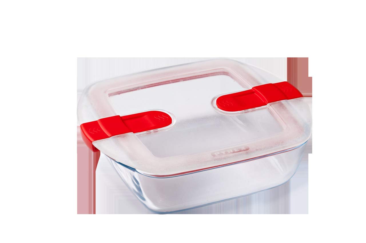 pyrex-cook-heat-set-3-contenitori-quadrati-in-vetro-da-1-l-con-coperchio-ermetic image 3