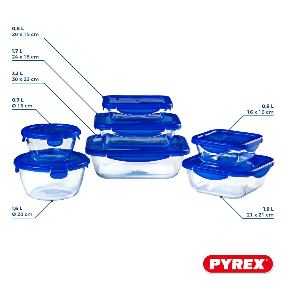 pyrex-cook-go-set-7-contenitori-in-vetro-borosilicato-con-coperchi-ermetici-open image 3