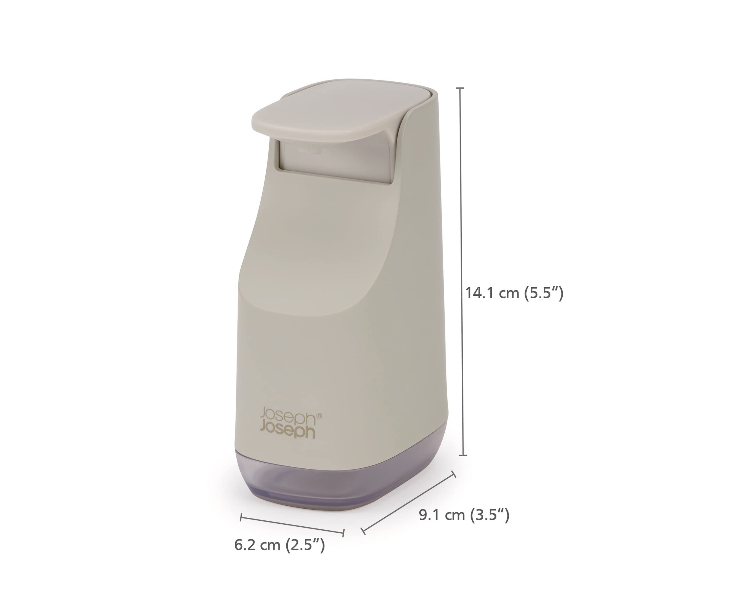 joseph-joseph-dispenser-sapone-da-bagno-compatto-350-ml-salvaspazio-pompa-facile image 2