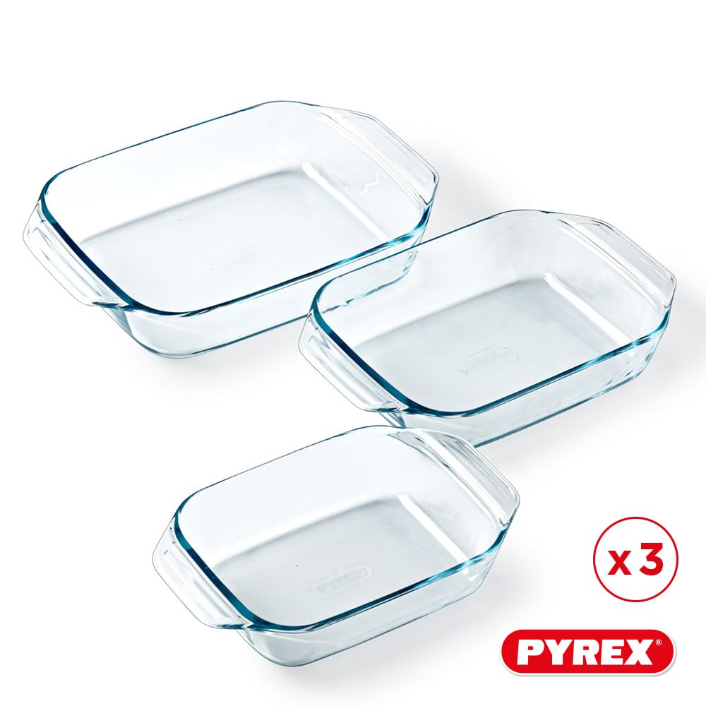 pyrex-set-3-teglie-rettangolari-in-vetro-borosilicato-2l-3-1l-e-4l-dal-freezer-a image 2
