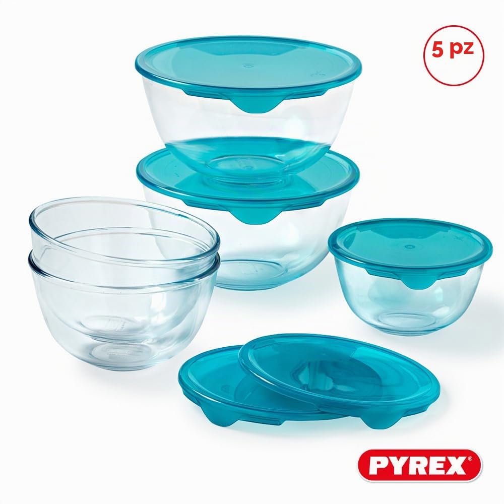 pyrex-set-5-ciotole-in-vetro-borosilicato-trasparente-con-coperchi-turchese-0-5- image 2