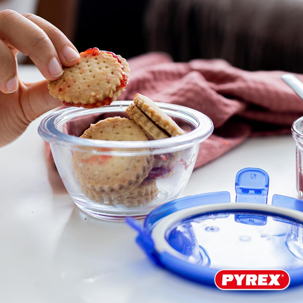 pyrex-set-5-barattoli-rotondi-in-vetro-borosilicato-0-2l-con-coperchi-blu-ermeti image 7