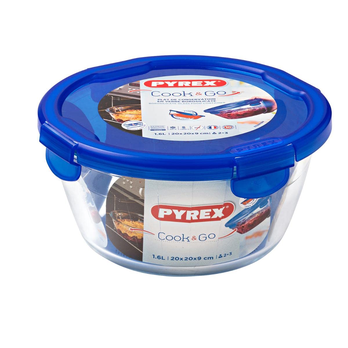 pyrex-cook-go-teglia-multiuso-tonda-con-coperchio-ermetico-vetro-trasparente-blu image 4