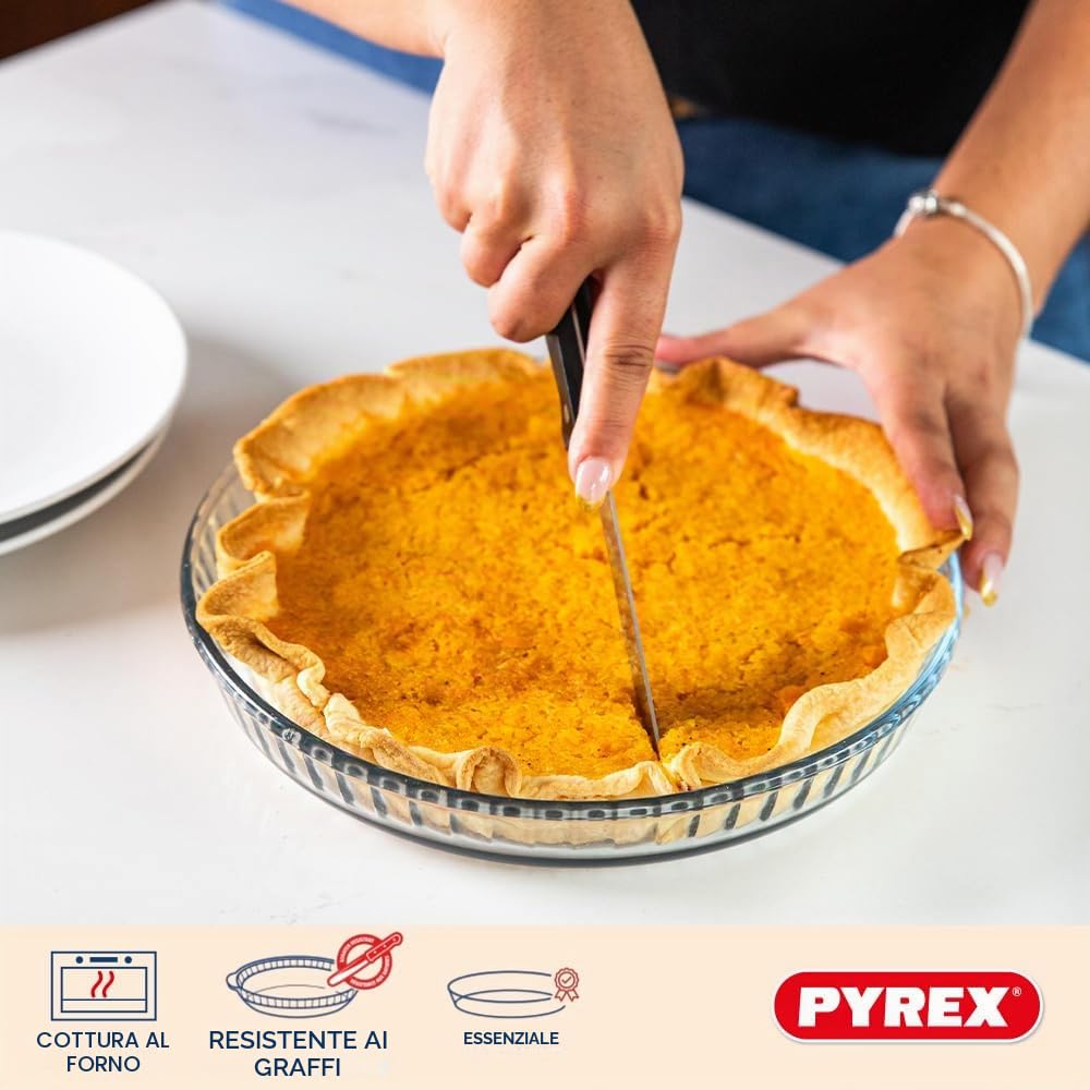 pyrex-bake-enjoy-set-2-stampi-in-vetro-borosilicato-teglia-flan-28-cm-e-piatto-t image 3