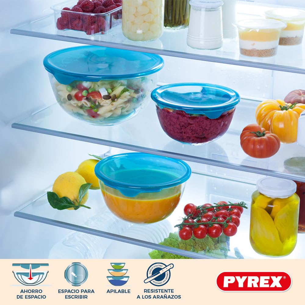 pyrex-prep-store-set-3-ciotole-in-vetro-borosilicato-con-coperchio-ermetico-da-0 image 3