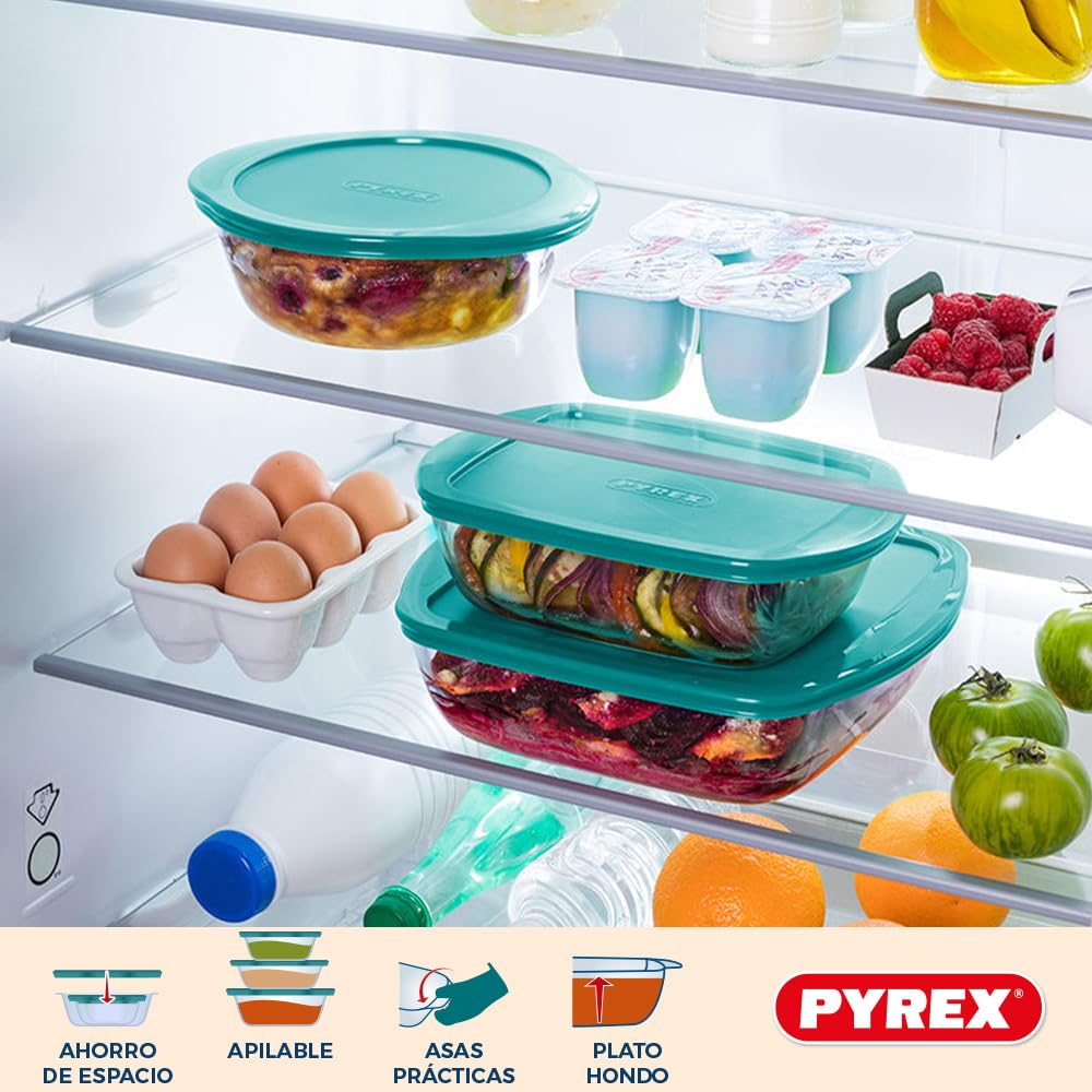 pyrex-cook-store-set-3-piatti-rotondi-in-vetro-borosilicato-con-coperchi-0-35-l- image 3