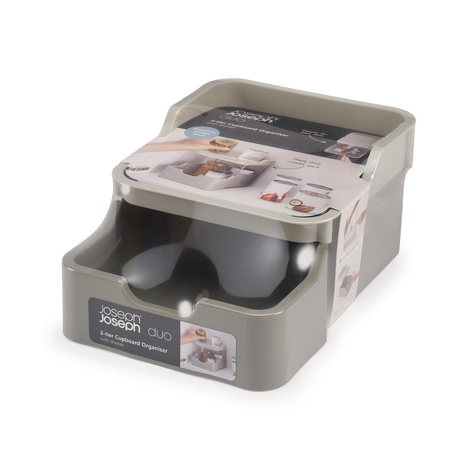 joseph-joseph-duo-organizzatore-armadio-cucina-a-2-livelli-con-cassetto-per-spez image 7