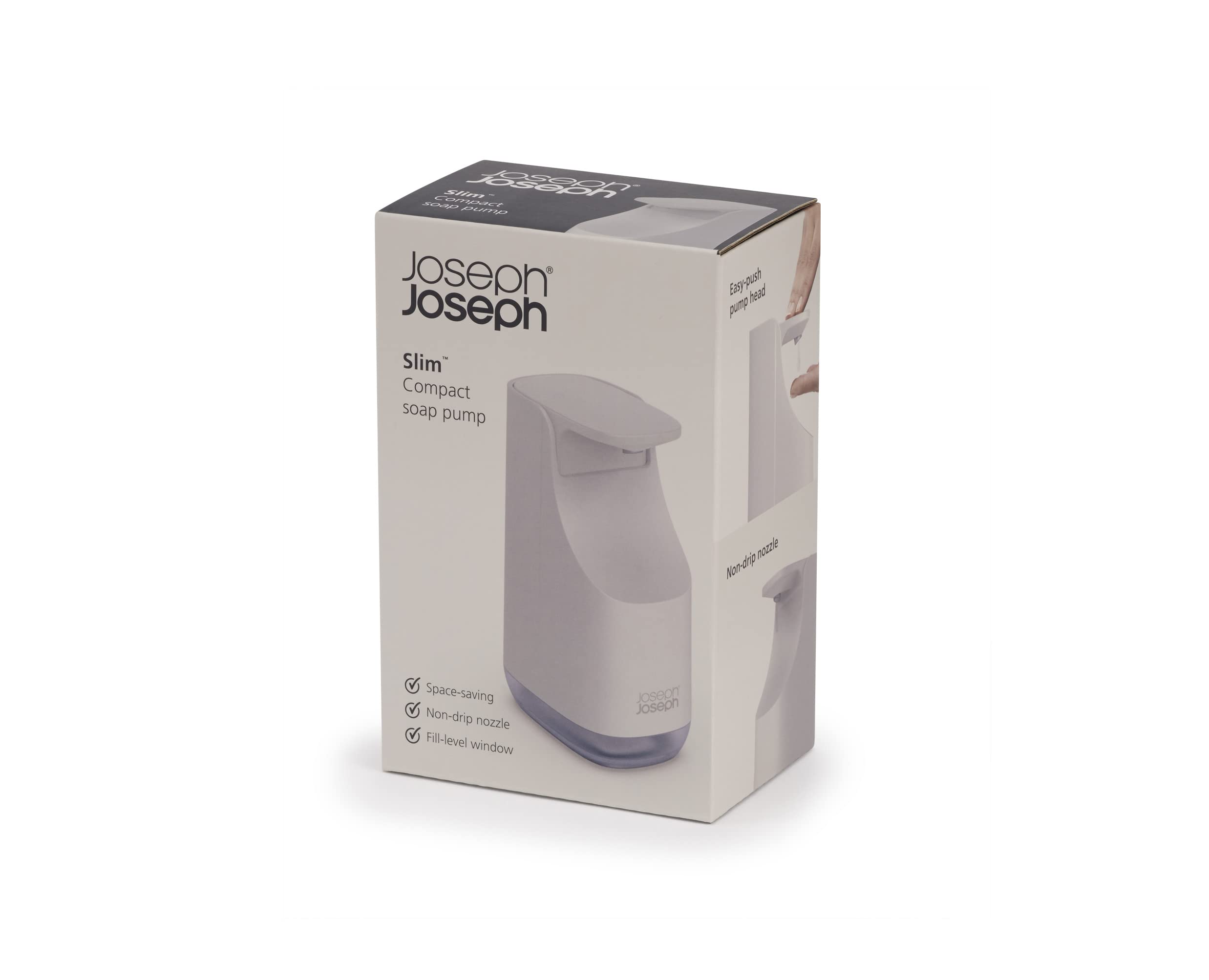 joseph-joseph-dispenser-sapone-da-bagno-compatto-350-ml-salvaspazio-pompa-facile image 3