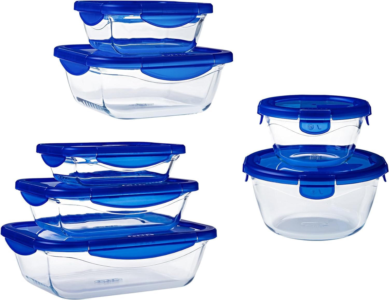pyrex-cook-go-set-7-contenitori-in-vetro-borosilicato-con-coperchi-ermetici-open image 1