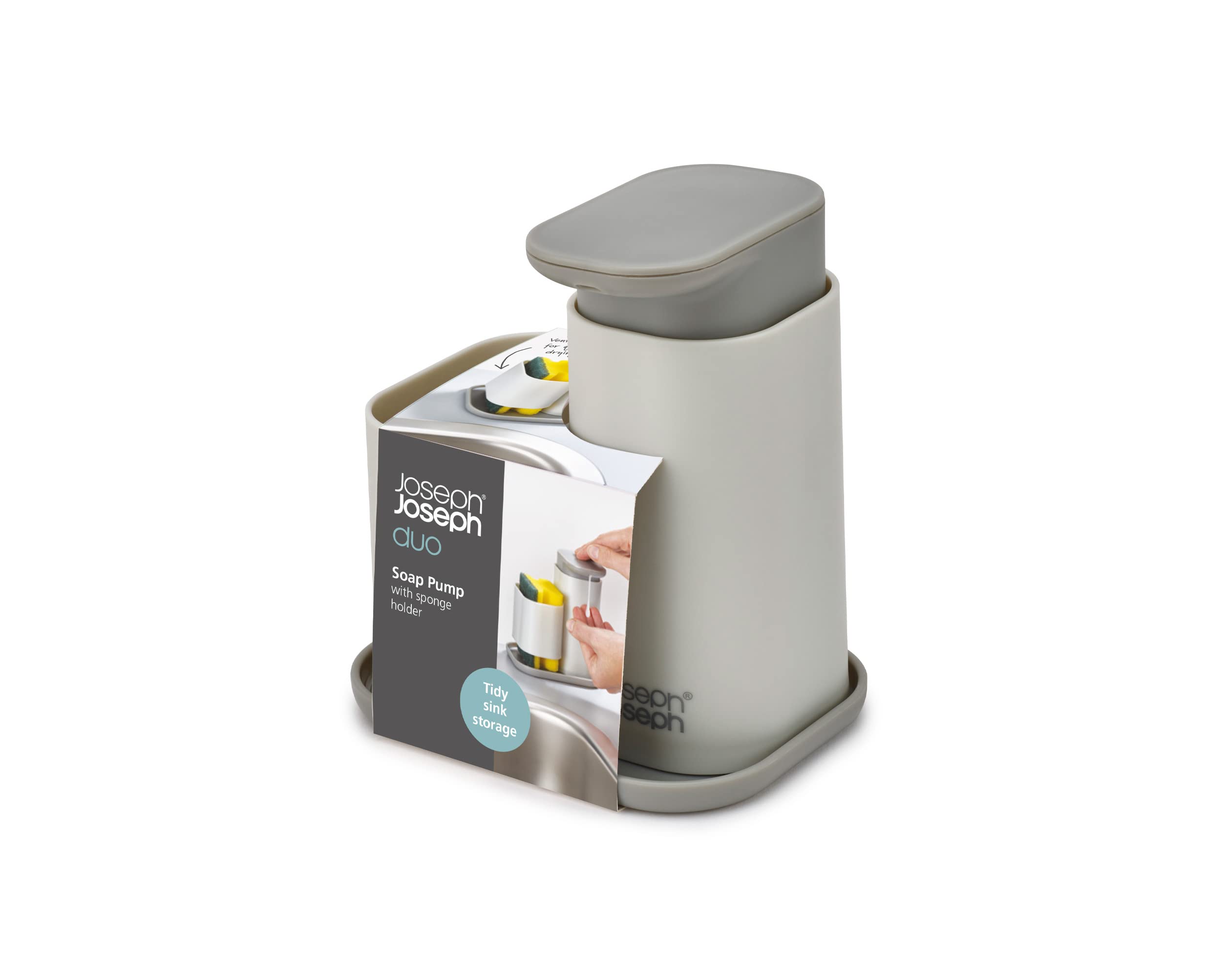 joseph-joseph-duo-dispenser-sapone-liquido-per-lavello-con-portaspugna-ventilato image 5