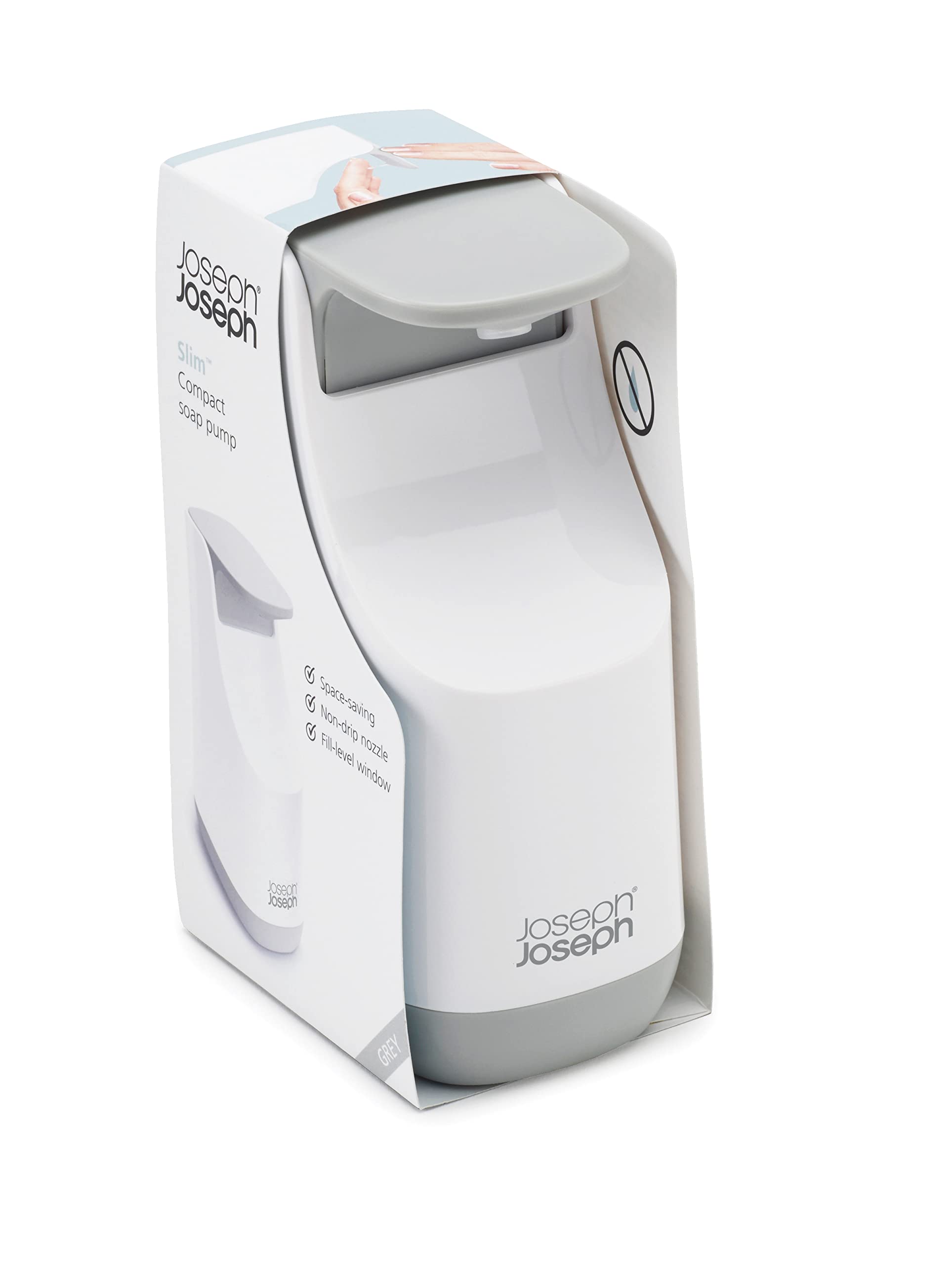 joseph-joseph-slim-dispenser-di-sapone-compatto-salvaspazio-grigio-bianco-9-1-x- image 4