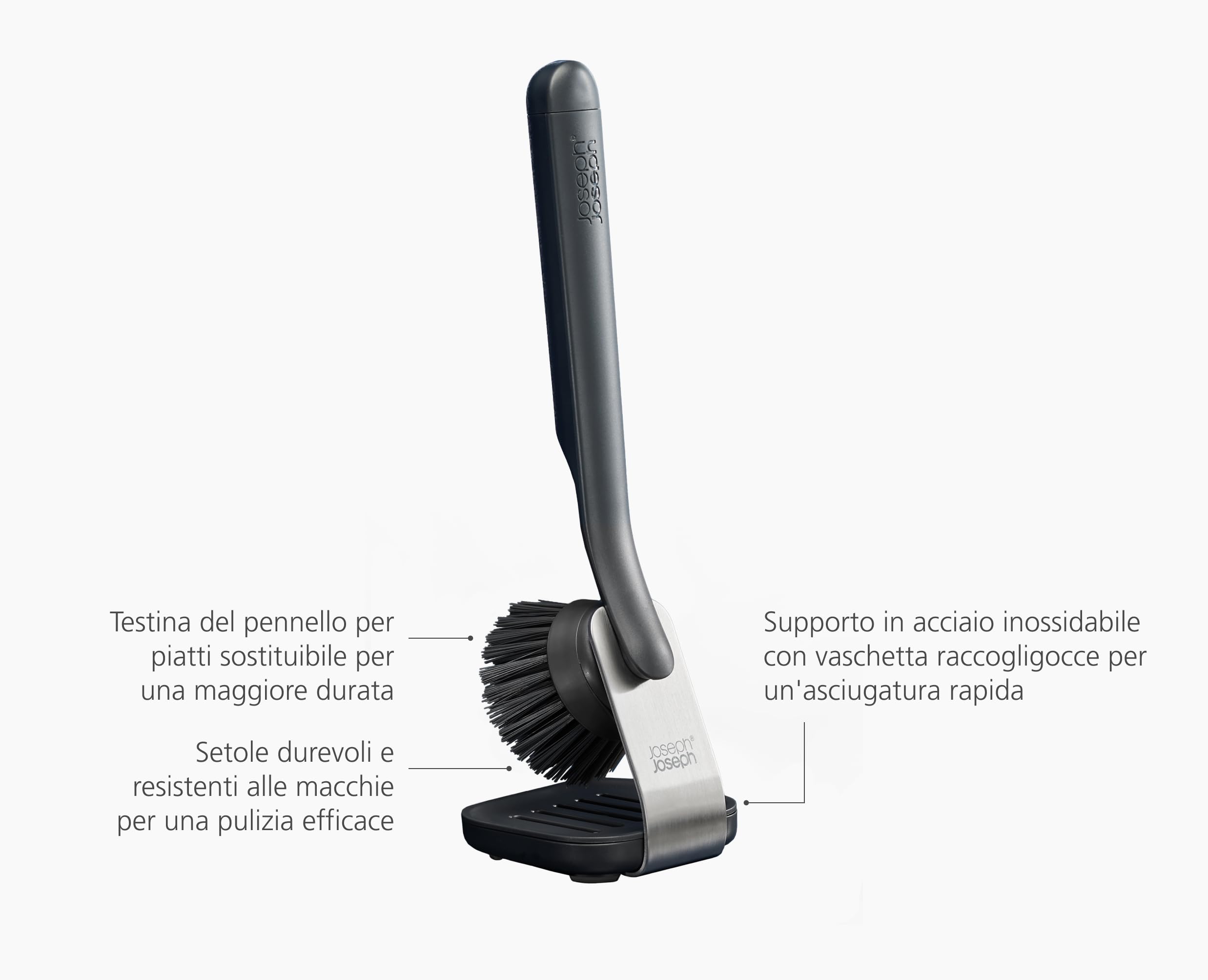 joseph-joseph-sinktech-spazzola-da-piatti-con-supporto-in-acciaio-inox-raschiett image 5