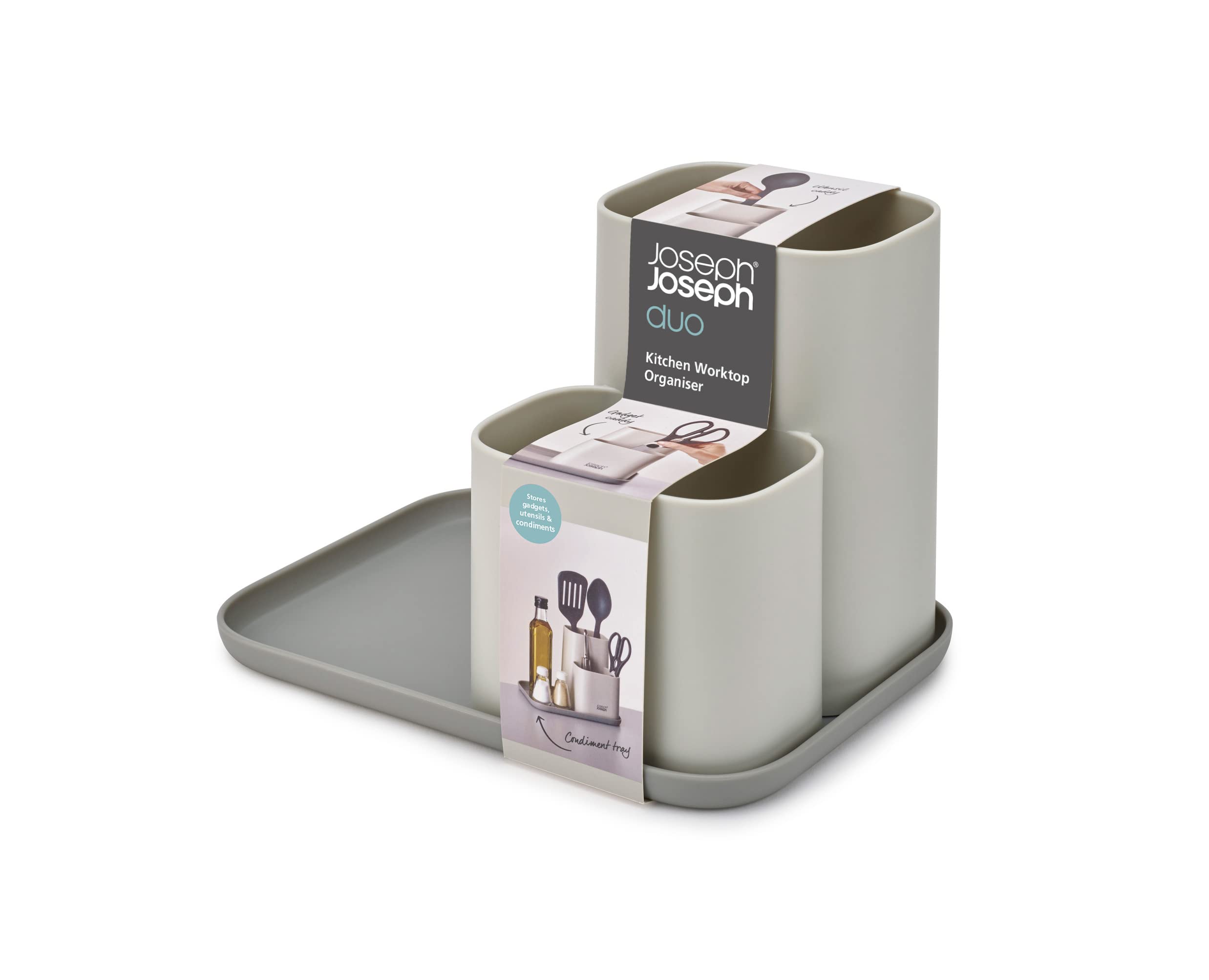 joseph-joseph-duo-porta-utensili-da-cucina-grigio-organizer-da-banco-multi-scomp image 2