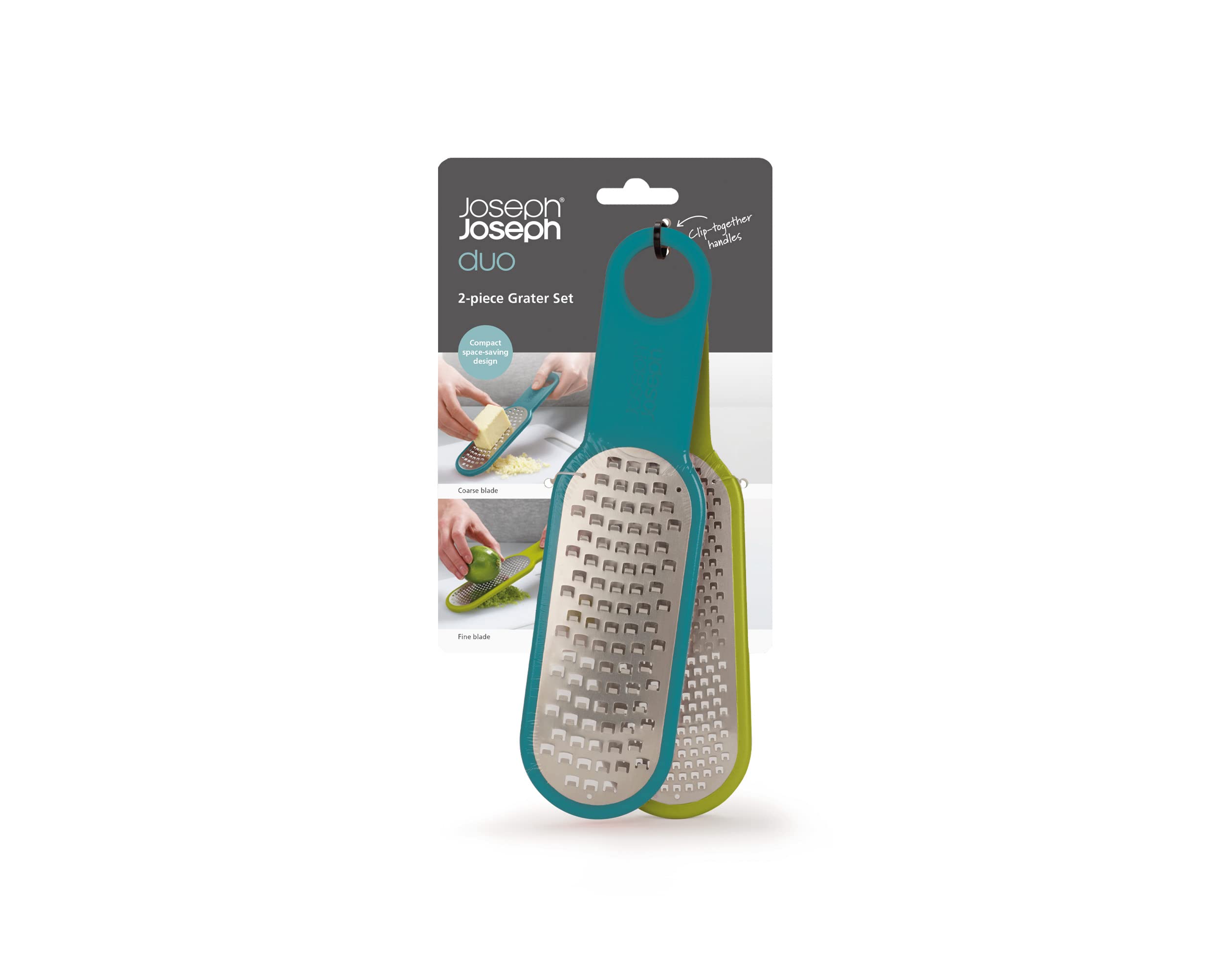 joseph-joseph-duo-set-2-grattugie-da-cucina-con-lame-in-acciaio-inox-grana-larga image 2