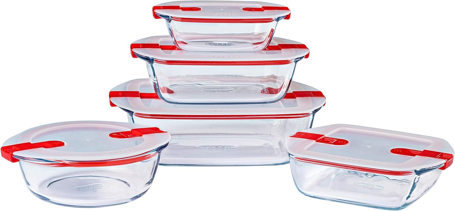 pyrex-cook-heat-set-di-5-contenitori-e-piatti-in-vetro-borosilicato-con-coperchi image 1