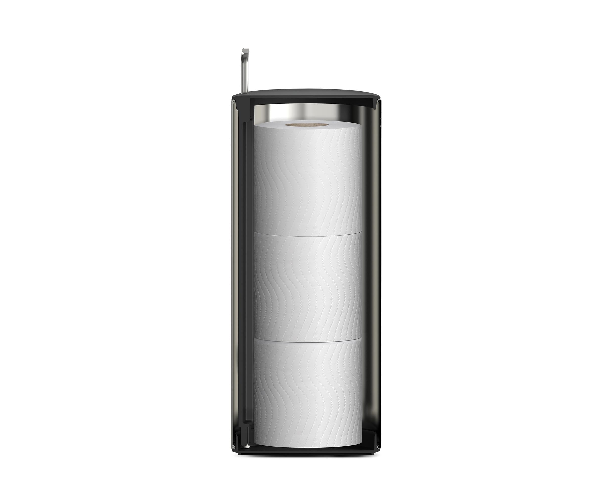 joseph-joseph-easystore-luxe-porta-carta-igienica-da-terra-con-coperchio-in-acci image 2
