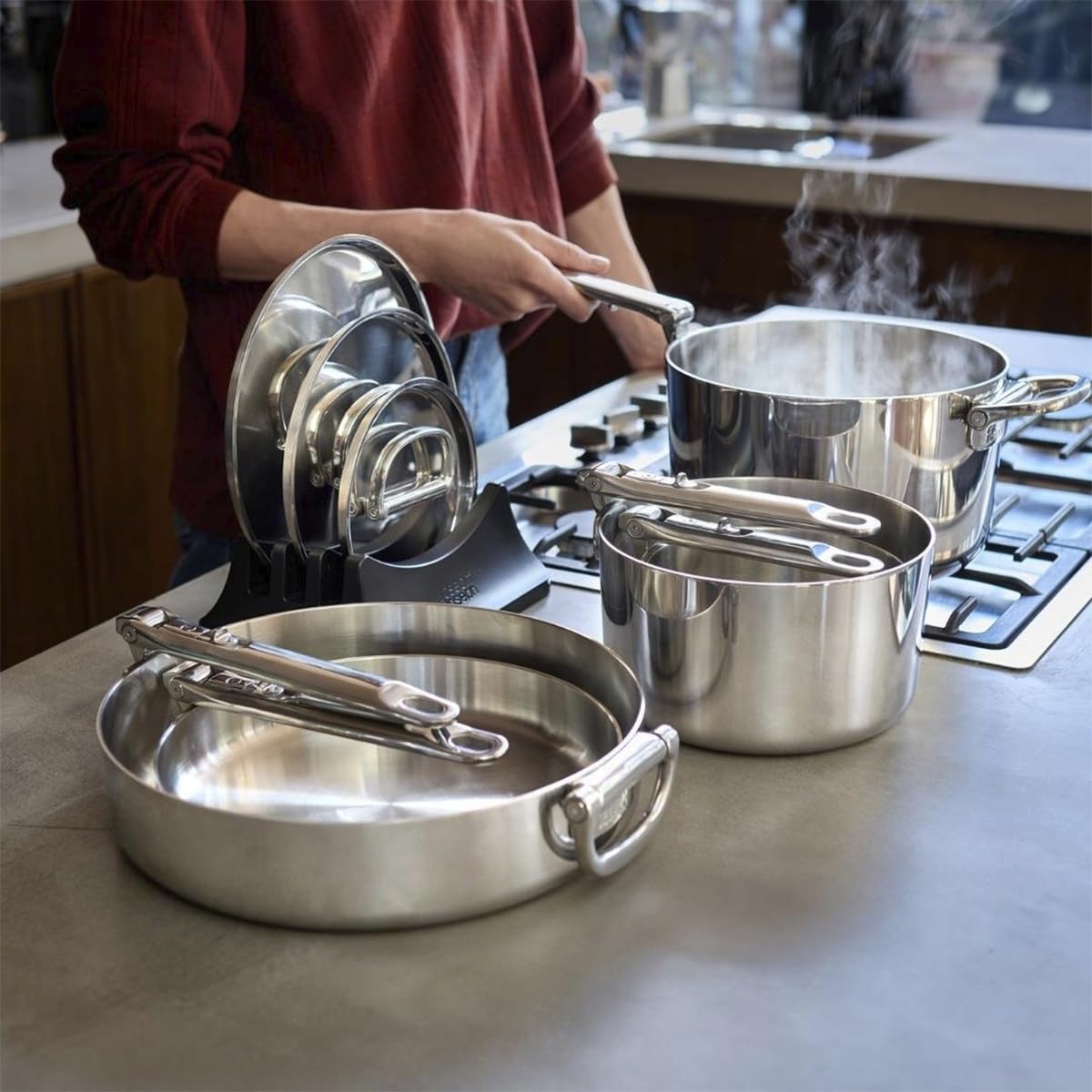 joseph-joseph-space-steel-batteria-cucina-5-pezzi-impilabile-in-acciaio-inox-3-s image 4