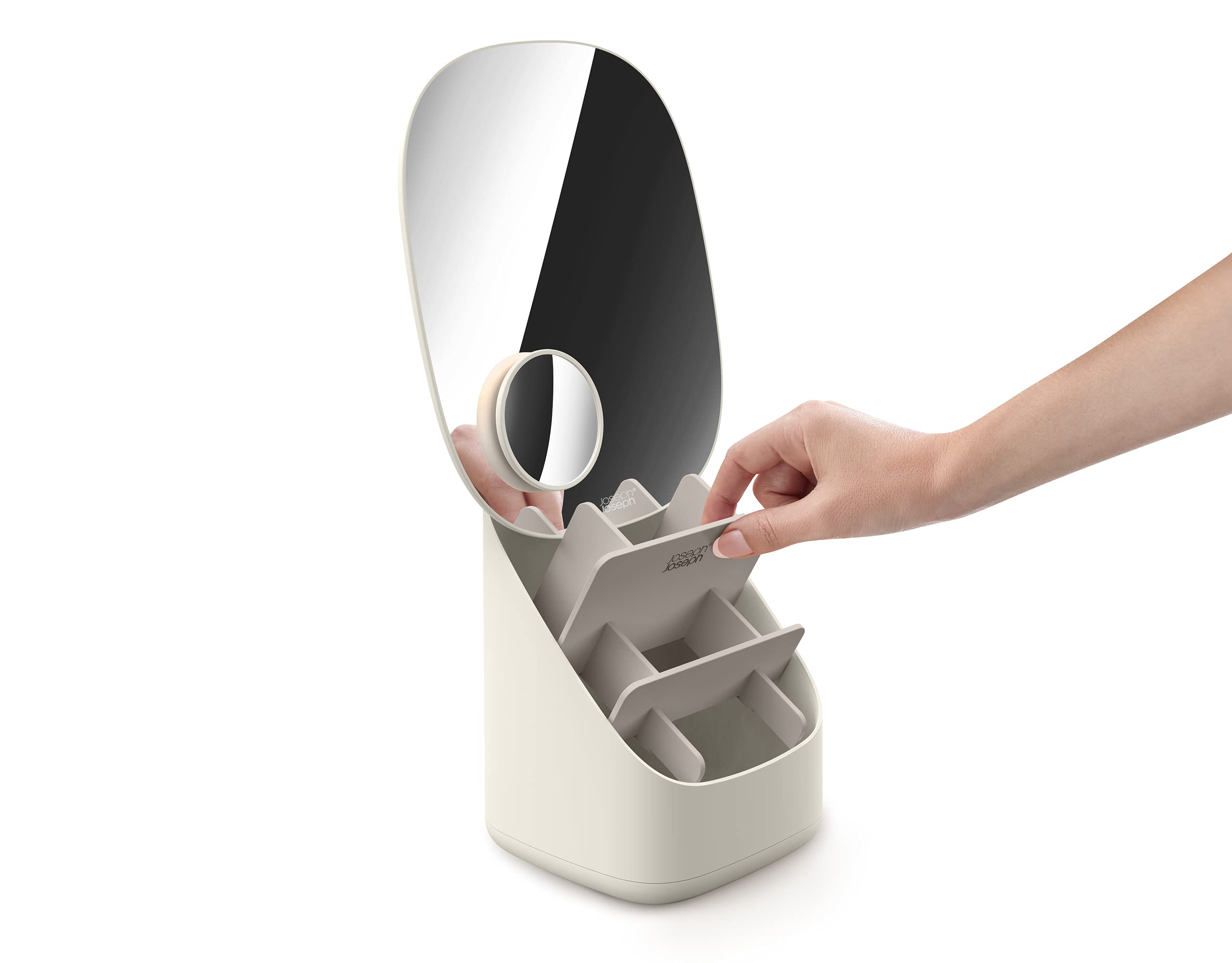 joseph-joseph-viva-specchio-a-piedistallo-con-organizer-per-trucchi-ingranditore image 2