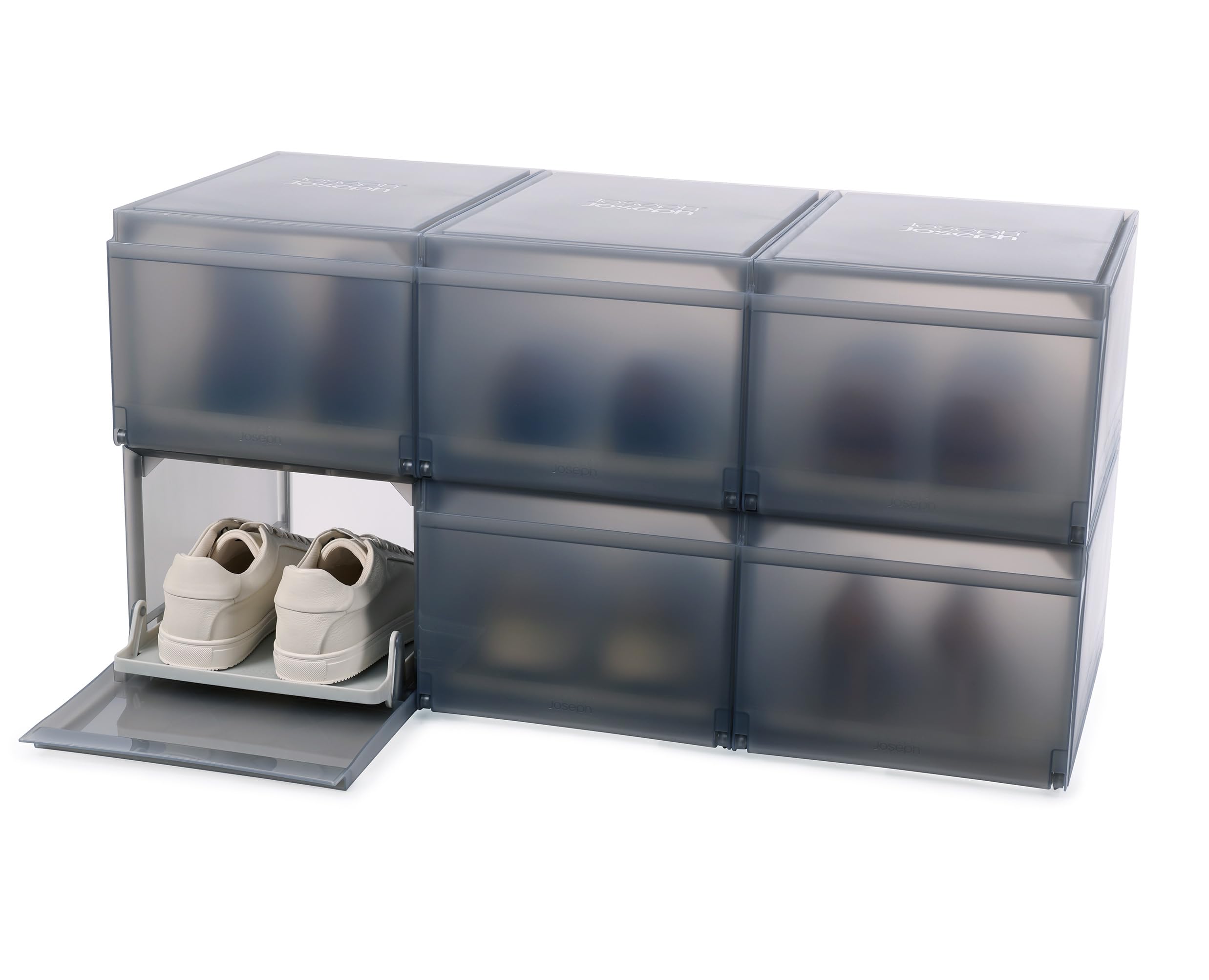 joseph-joseph-shoecase-scatole-portascarpe-impilabili-con-porta-a-ribalta-base-e image 7