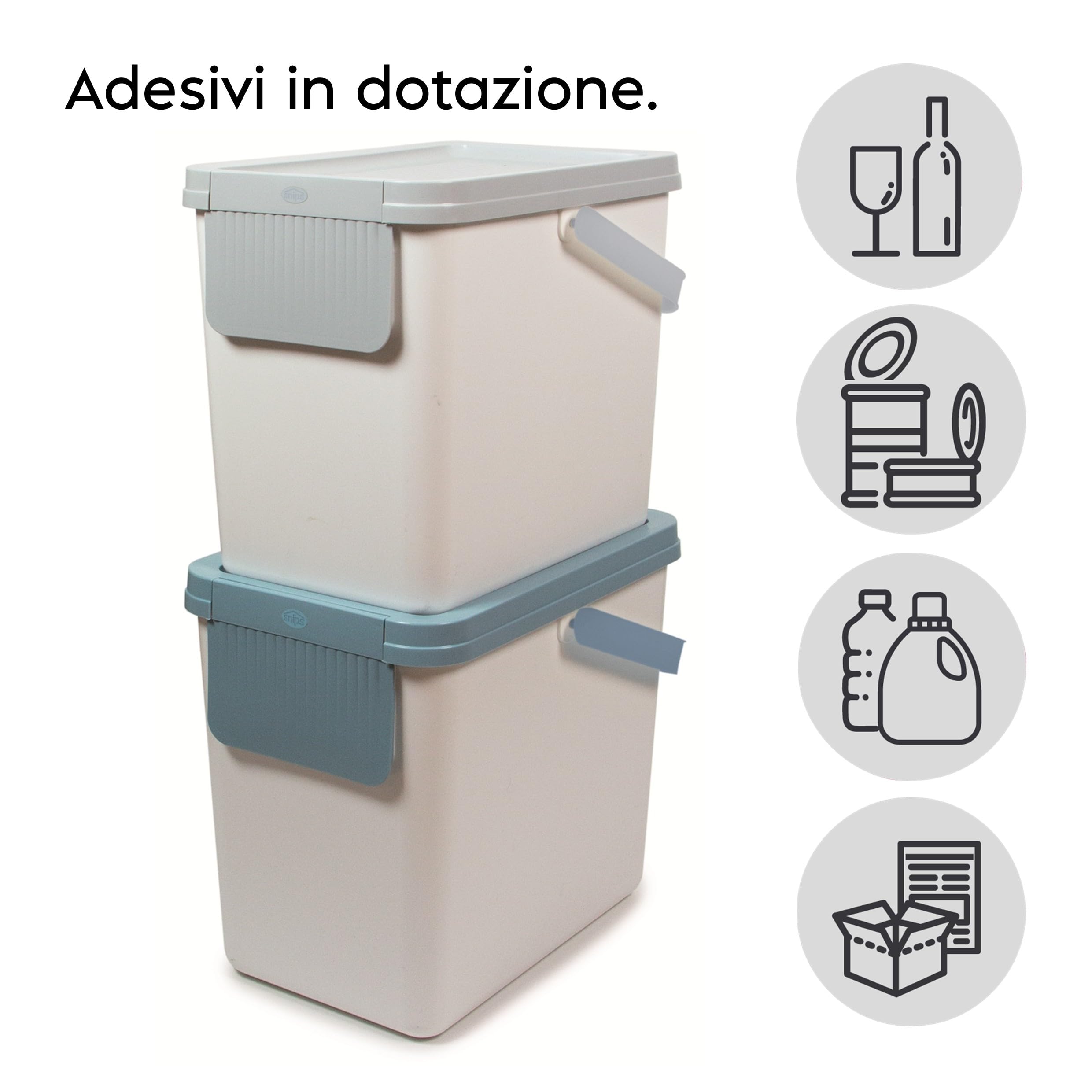 snips-set-2-pattumiere-per-raccolta-differenziata-2x25-l-impilabili-con-adesivi- image 2