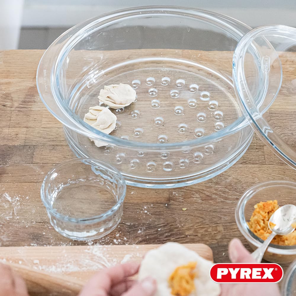 pyrex-cestello-a-vapore-20-cm-con-coperchio-in-vetro-borosilicato-cottura-a-vapo image 7