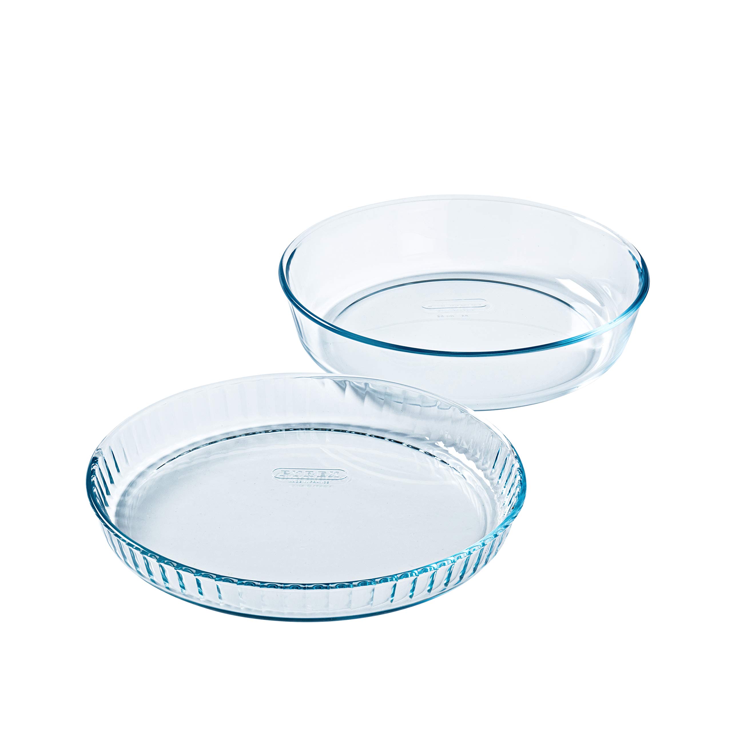 pyrex-bake-enjoy-set-2-stampi-in-vetro-borosilicato-teglia-flan-28-cm-e-piatto-t image 1