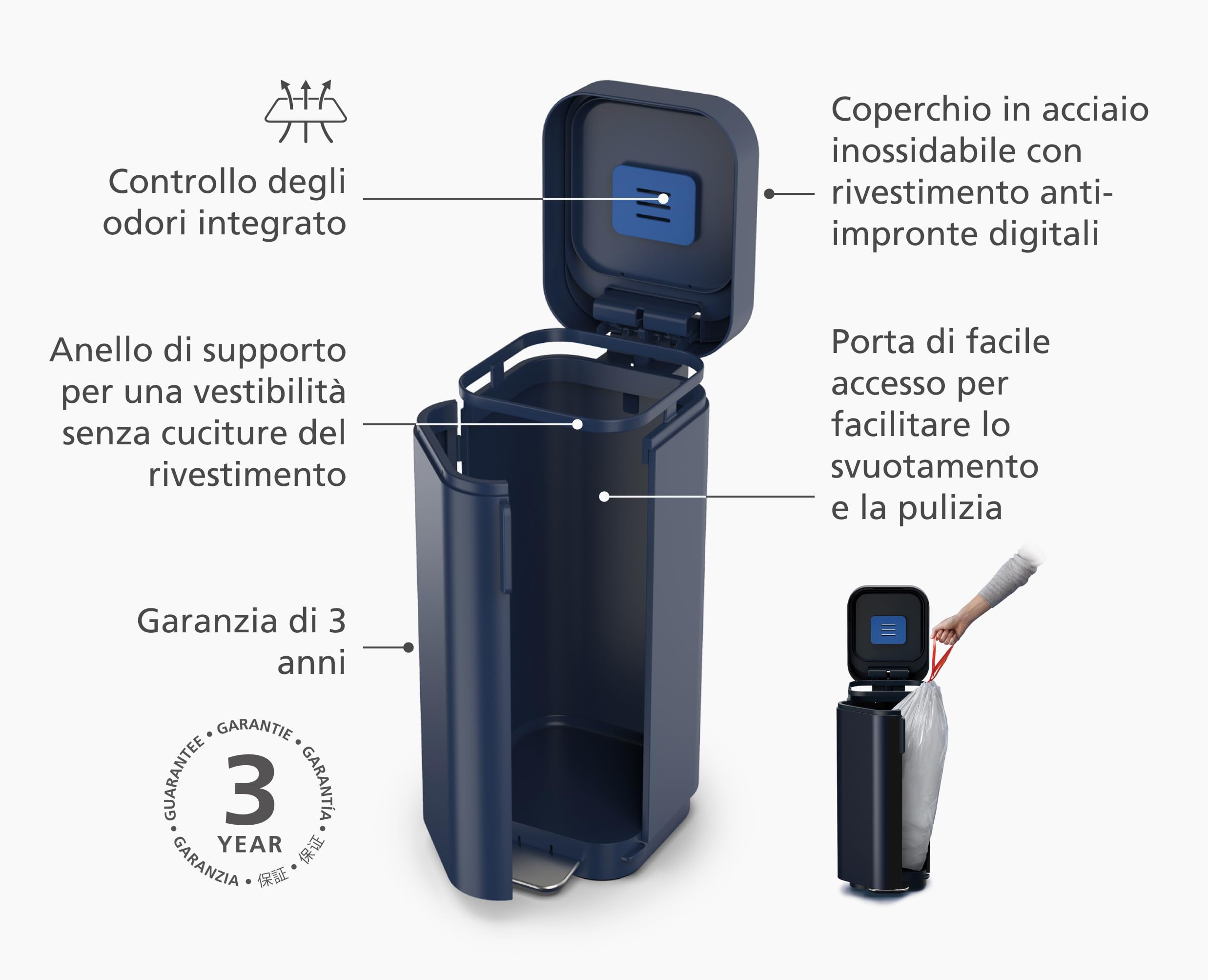 joseph-joseph-porta-40l-cestino-a-pedale-con-sportello-di-accesso-facilitato-con image 4